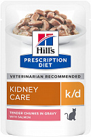 Hill's Prescription Diet Pouch k/d Feline с лососем в соусе, 85 гр