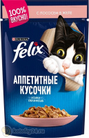 Felix Аппетитные кусочки с лососем в желе, 85 гр