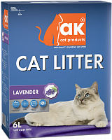 AK Cat Комкующийся наполнитель с ароматом лаванды, 6 л (5.5 кг)