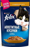 Felix Аппетитные кусочки с индейкой в желе, 85 гр